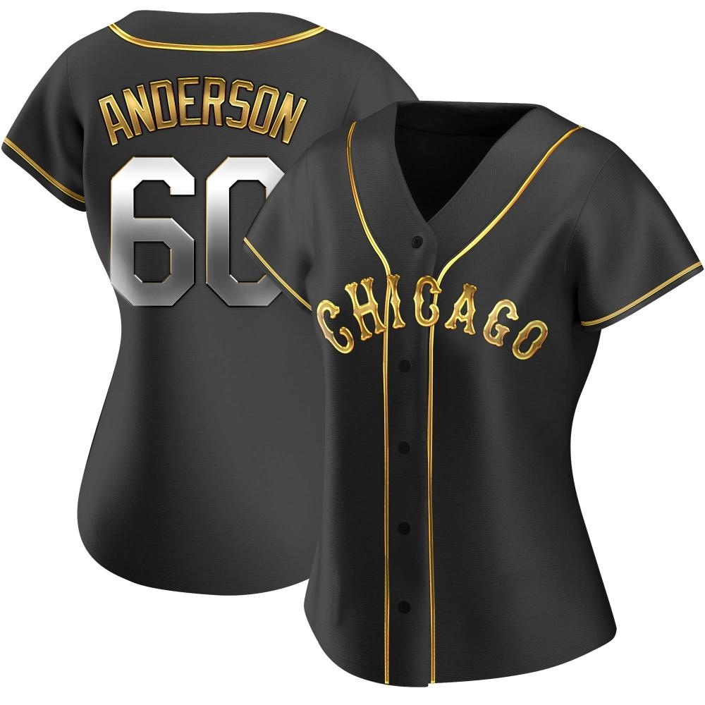 Replica Justin Anderson Women's Chicago White Sox Black Golden Alternate Jersey Replica Justin Anderson Women's Chicago White Sox Black Golden Alternate Jersey