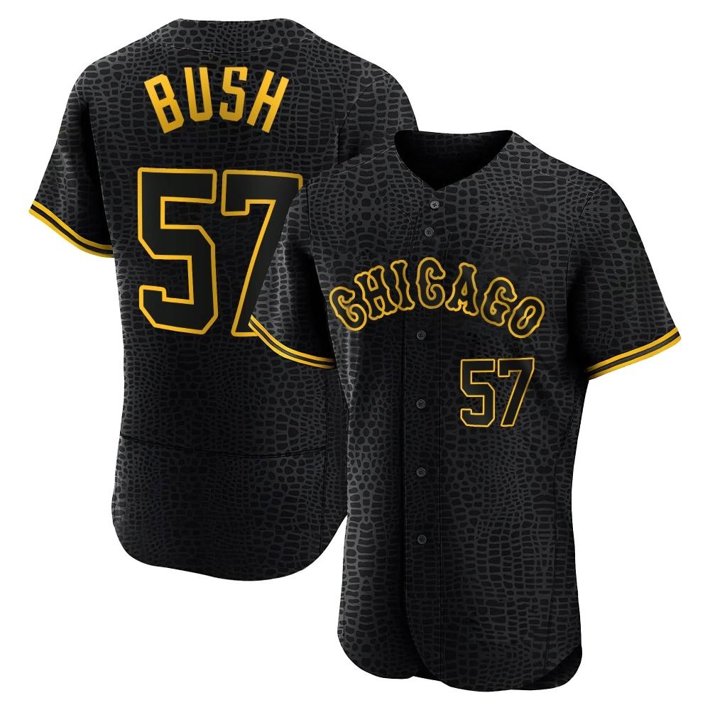 Authentic Ky Bush Men's Chicago White Sox Black Snake Skin City Jersey