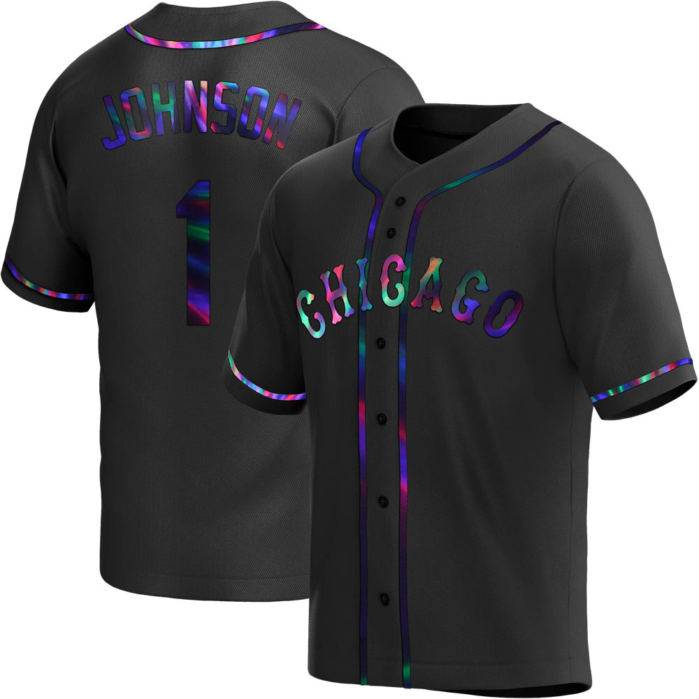 Replica Lance Johnson Men's Chicago White Sox Black Holographic Alternate Jersey Replica Lance Johnson Men's Chicago White Sox Black Holographic Alternate Jersey