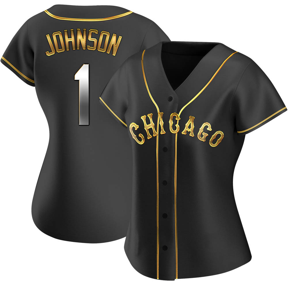 Replica Lance Johnson Women's Chicago White Sox Black Golden Alternate Jersey Replica Lance Johnson Women's Chicago White Sox Black Golden Alternate Jersey