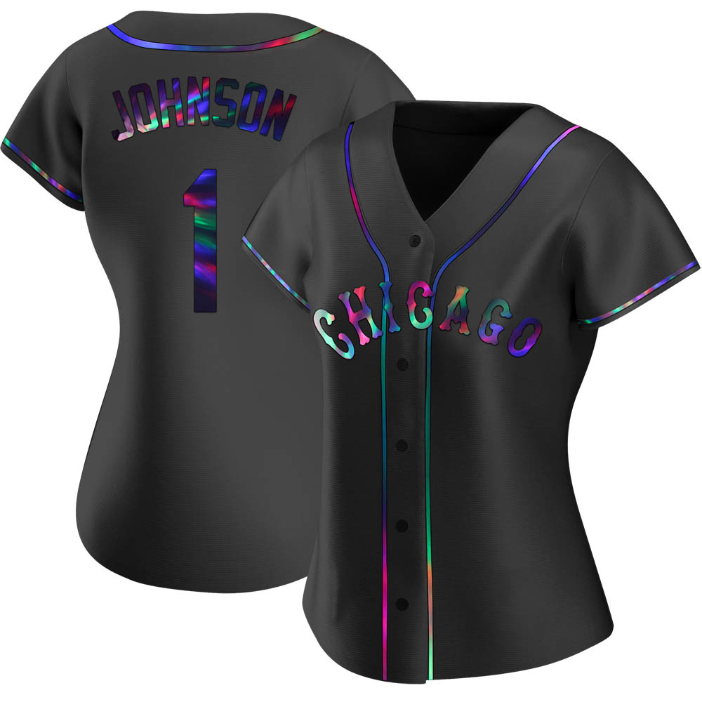 Replica Lance Johnson Women's Chicago White Sox Black Holographic Alternate Jersey Replica Lance Johnson Women's Chicago White Sox Black Holographic Alternate Jersey
