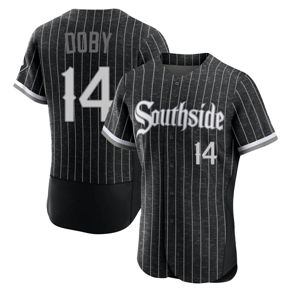 Authentic Larry Doby Men's Chicago White Sox Black 2021 City Connect Jersey