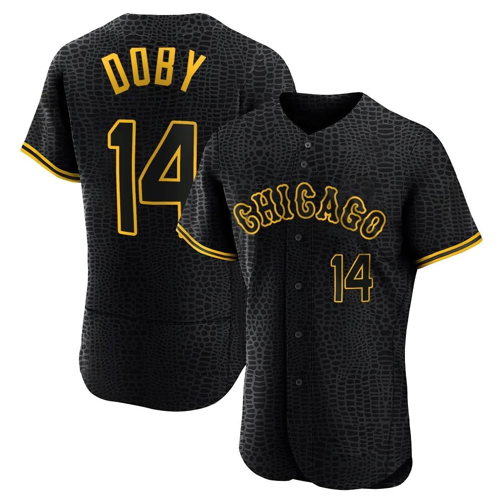 Authentic Larry Doby Men's Chicago White Sox Black Snake Skin City Jersey Authentic Larry Doby Men's Chicago White Sox Black Snake Skin City Jersey