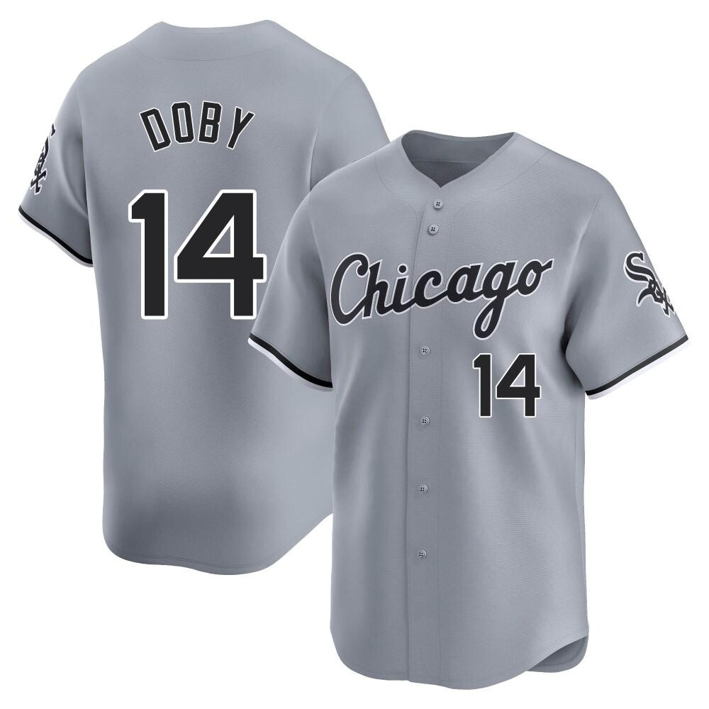 Limited Larry Doby Men's Chicago White Sox Gray Road Jersey Limited Larry Doby Men's Chicago White Sox Gray Road Jersey