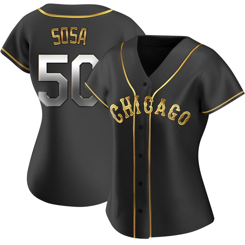 Replica Lenyn Sosa Women's Chicago White Sox Black Golden Alternate Jersey Replica Lenyn Sosa Women's Chicago White Sox Black Golden Alternate Jersey