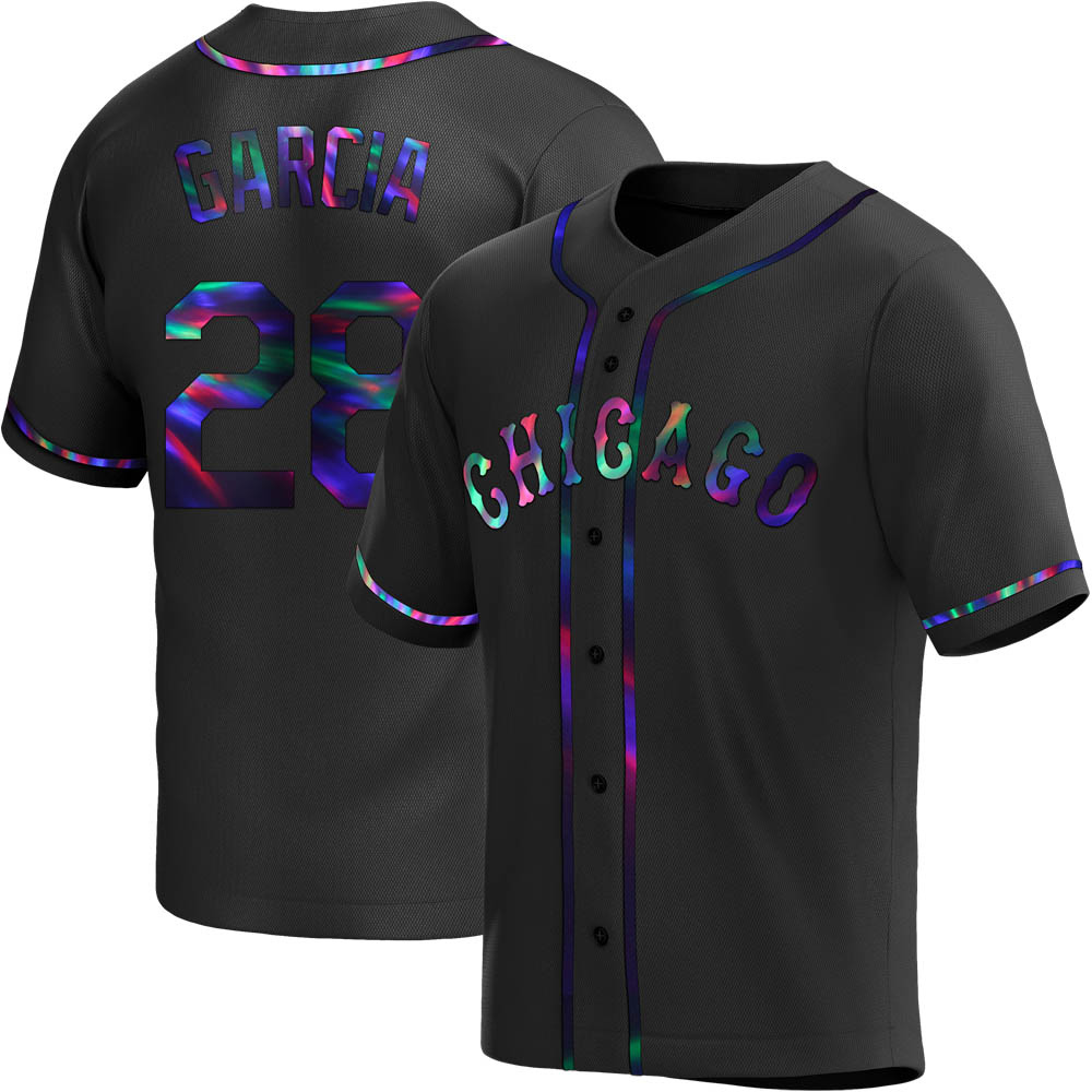 Replica Leury Garcia Men's Chicago White Sox Black Holographic Alternate Jersey Replica Leury Garcia Men's Chicago White Sox Black Holographic Alternate Jersey