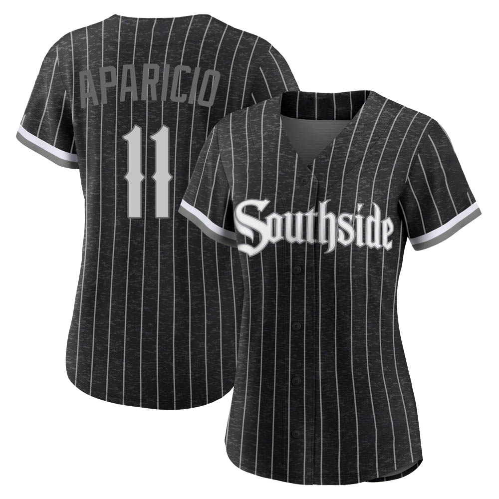Authentic Luis Aparicio Women's Chicago White Sox Black 2021 City Connect Jersey Authentic Luis Aparicio Women's Chicago White Sox Black 2021 City Connect Jersey