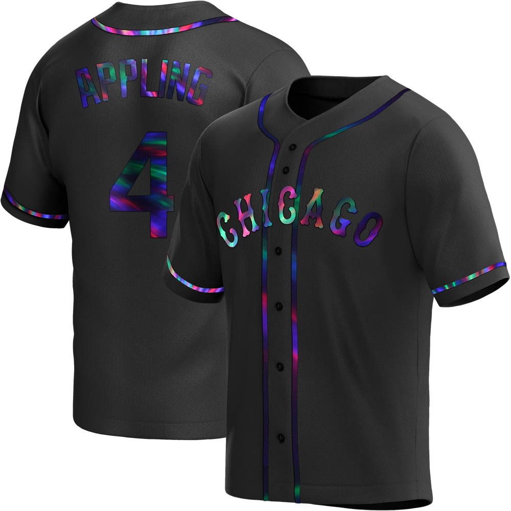 Replica Luke Appling Men's Chicago White Sox Black Holographic Alternate Jersey Replica Luke Appling Men's Chicago White Sox Black Holographic Alternate Jersey