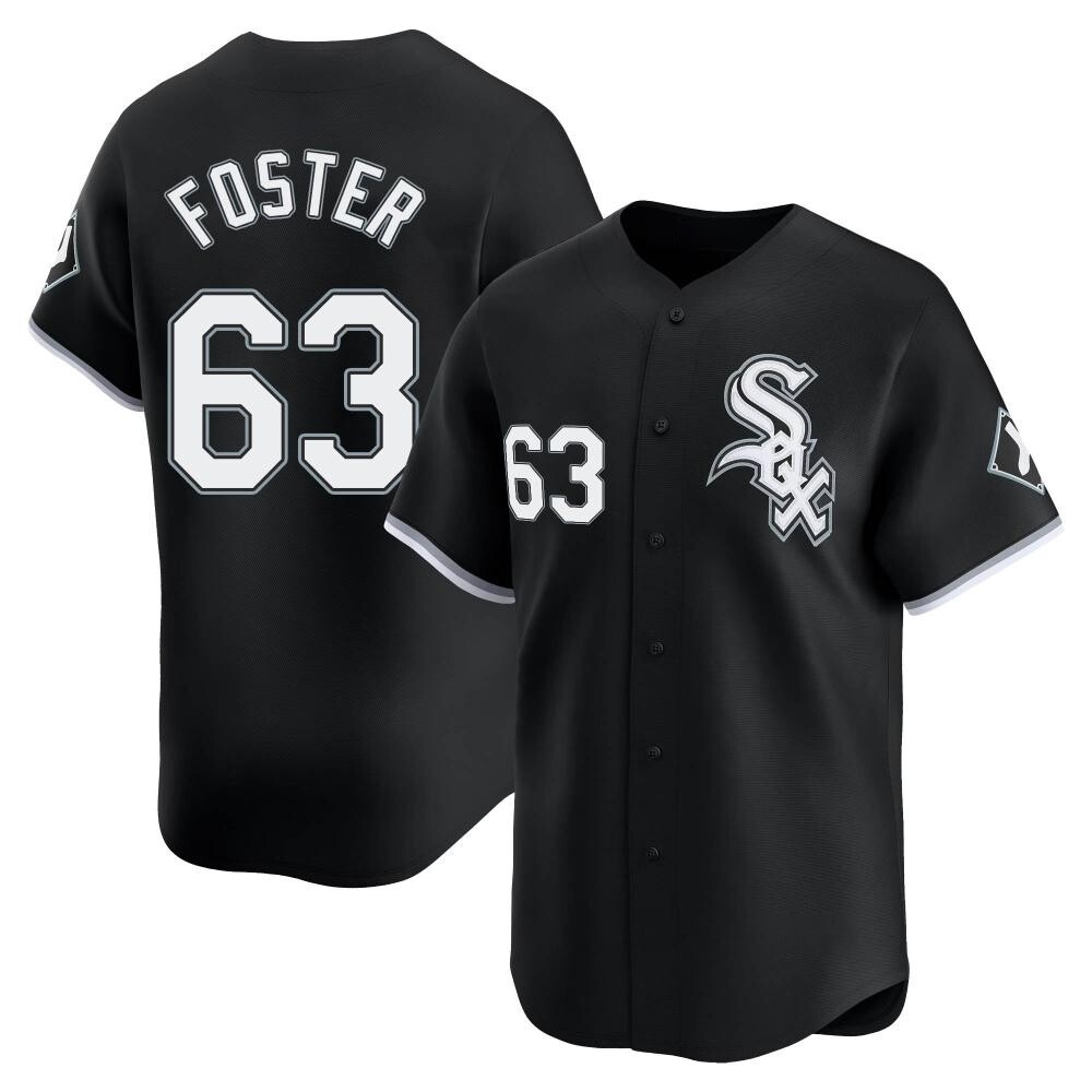 Limited Matt Foster Men's Chicago White Sox Black Alternate Jersey Limited Matt Foster Men's Chicago White Sox Black Alternate Jersey