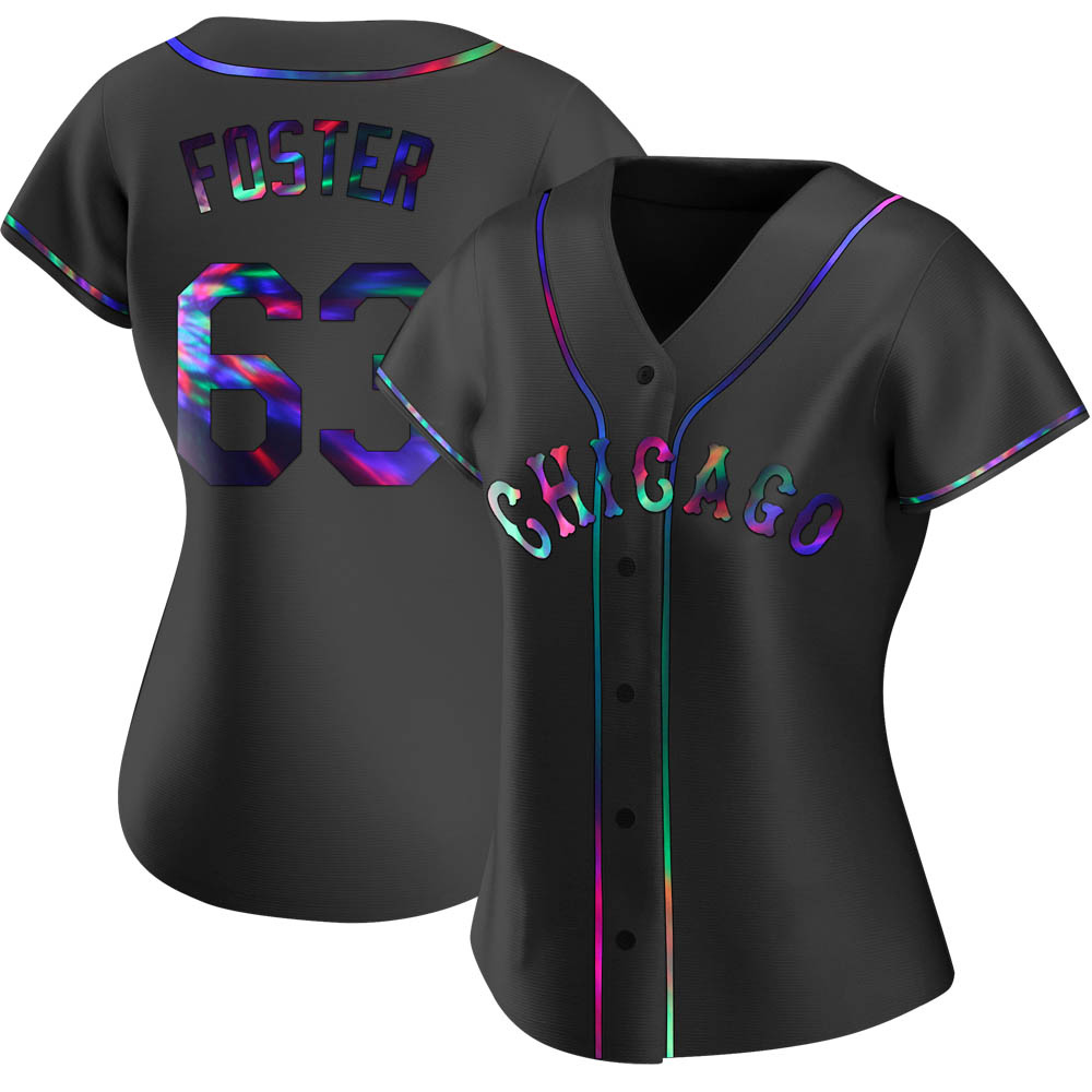 Replica Matt Foster Women's Chicago White Sox Black Holographic Alternate Jersey Replica Matt Foster Women's Chicago White Sox Black Holographic Alternate Jersey
