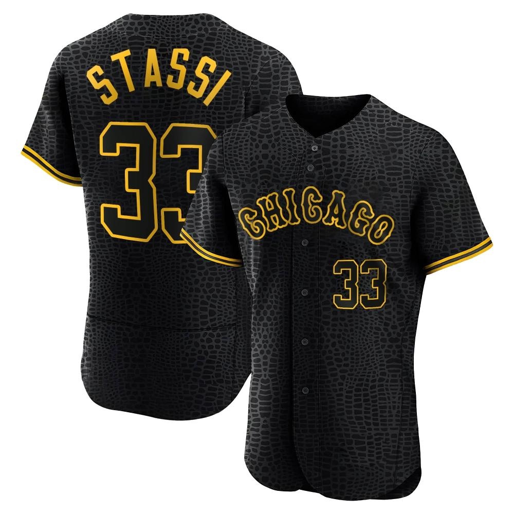 Authentic Max Stassi Men's Chicago White Sox Black Snake Skin City Jersey Authentic Max Stassi Men's Chicago White Sox Black Snake Skin City Jersey