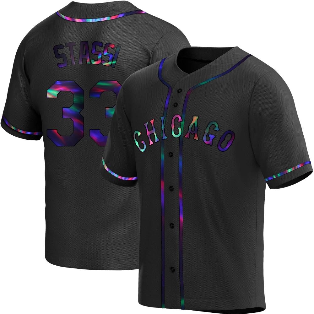 Replica Max Stassi Youth Chicago White Sox Black Holographic Alternate Jersey Replica Max Stassi Youth Chicago White Sox Black Holographic Alternate Jersey