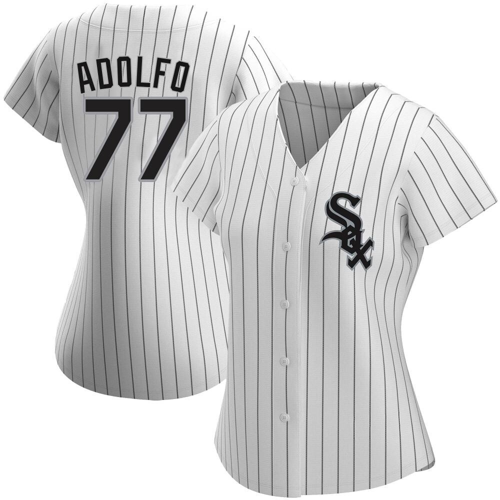 Replica Micker Adolfo Women's Chicago White Sox White Home Jersey Replica Micker Adolfo Women's Chicago White Sox White Home Jersey