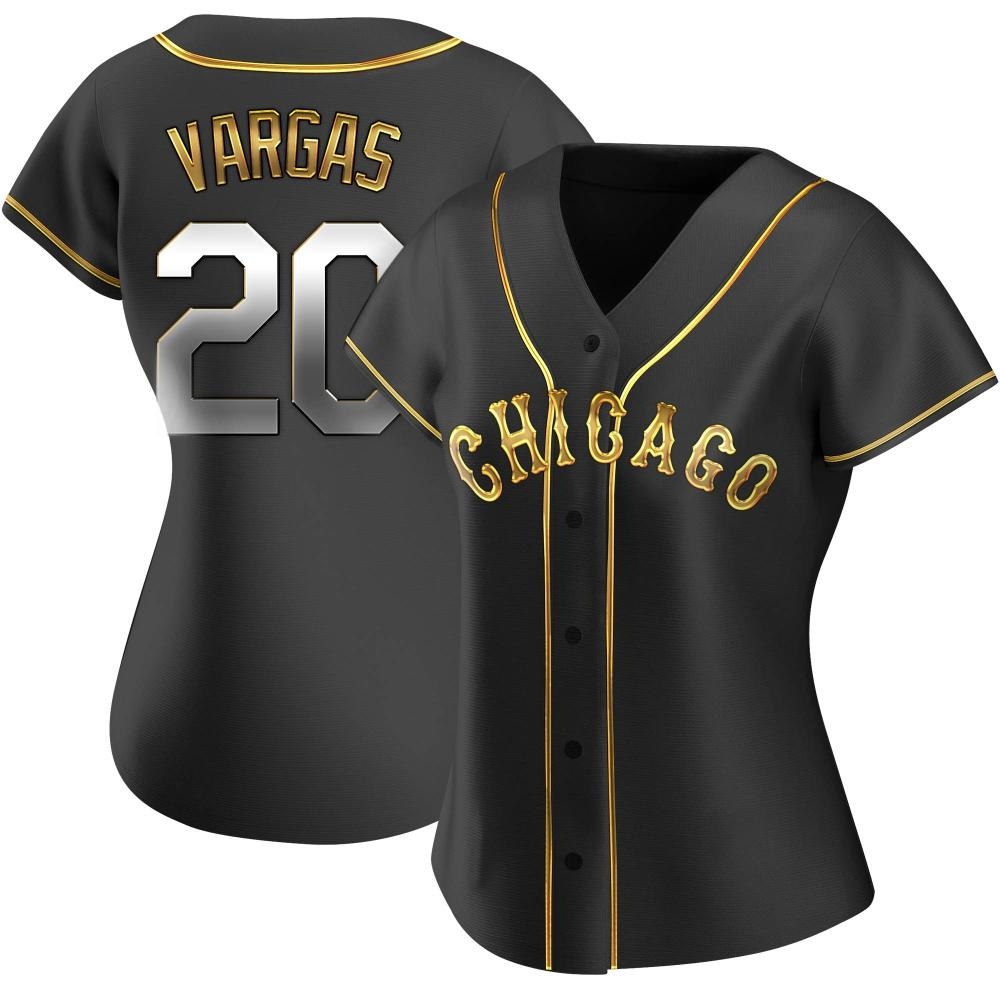 Replica Miguel Vargas Women's Chicago White Sox Black Golden Alternate Jersey Replica Miguel Vargas Women's Chicago White Sox Black Golden Alternate Jersey