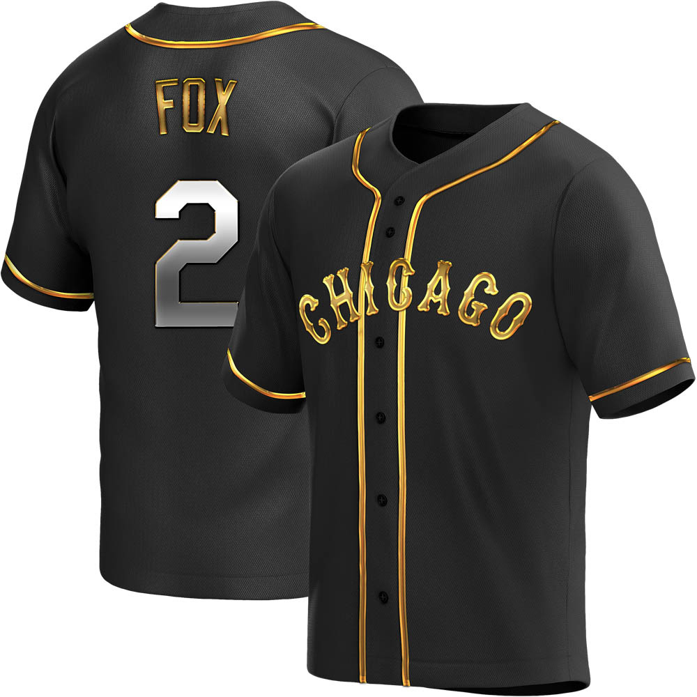 Replica Nellie Fox Men's Chicago White Sox Black Golden Alternate Jersey Replica Nellie Fox Men's Chicago White Sox Black Golden Alternate Jersey