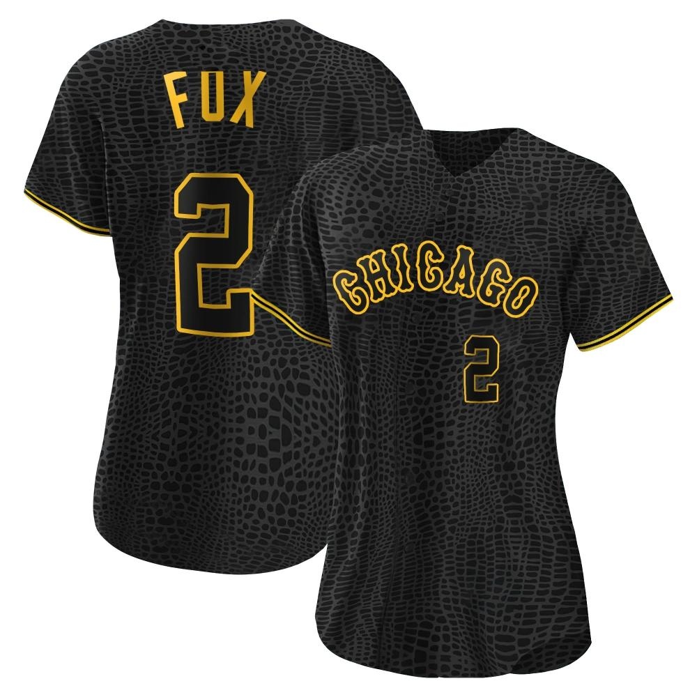 Replica Nellie Fox Women's Chicago White Sox Black Snake Skin City Jersey Replica Nellie Fox Women's Chicago White Sox Black Snake Skin City Jersey
