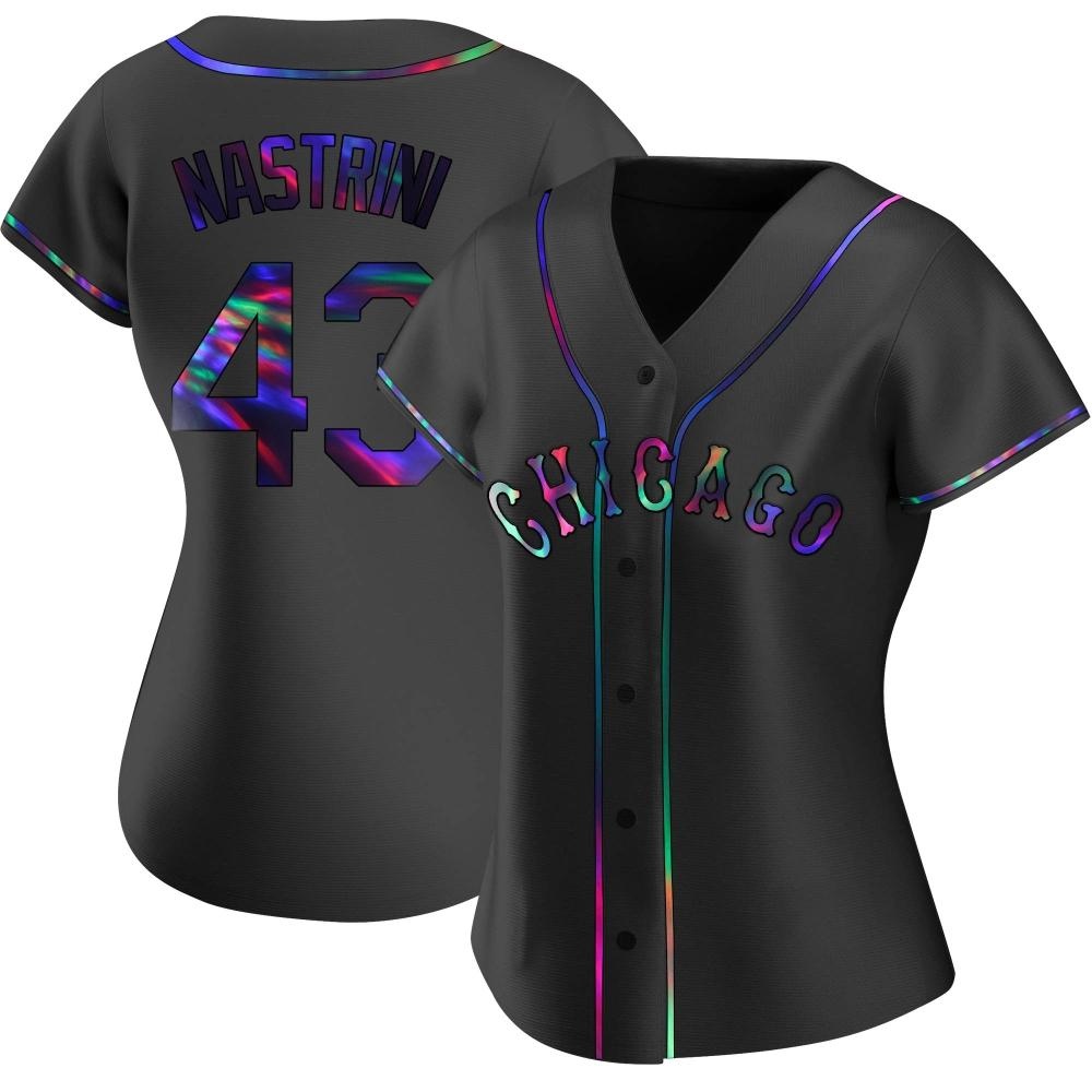 Replica Nick Nastrini Women's Chicago White Sox Black Holographic Alternate Jersey Replica Nick Nastrini Women's Chicago White Sox Black Holographic Alternate Jersey
