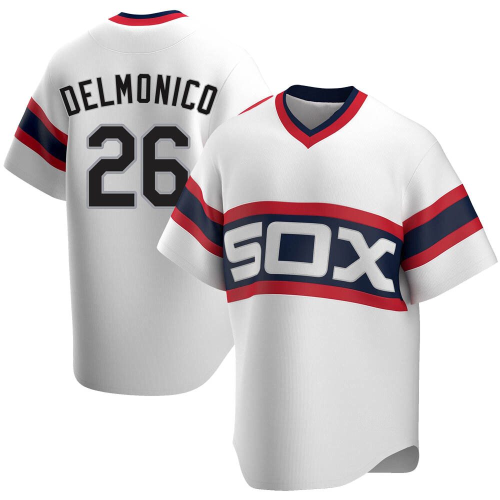 Replica Nicky Delmonico Men's Chicago White Sox White Cooperstown Collection Jersey Replica Nicky Delmonico Men's Chicago White Sox White Cooperstown Collection Jersey