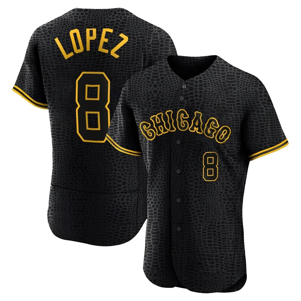 Authentic Nicky Lopez Men's Chicago White Sox Black Snake Skin City Jersey Authentic Nicky Lopez Men's Chicago White Sox Black Snake Skin City Jersey
