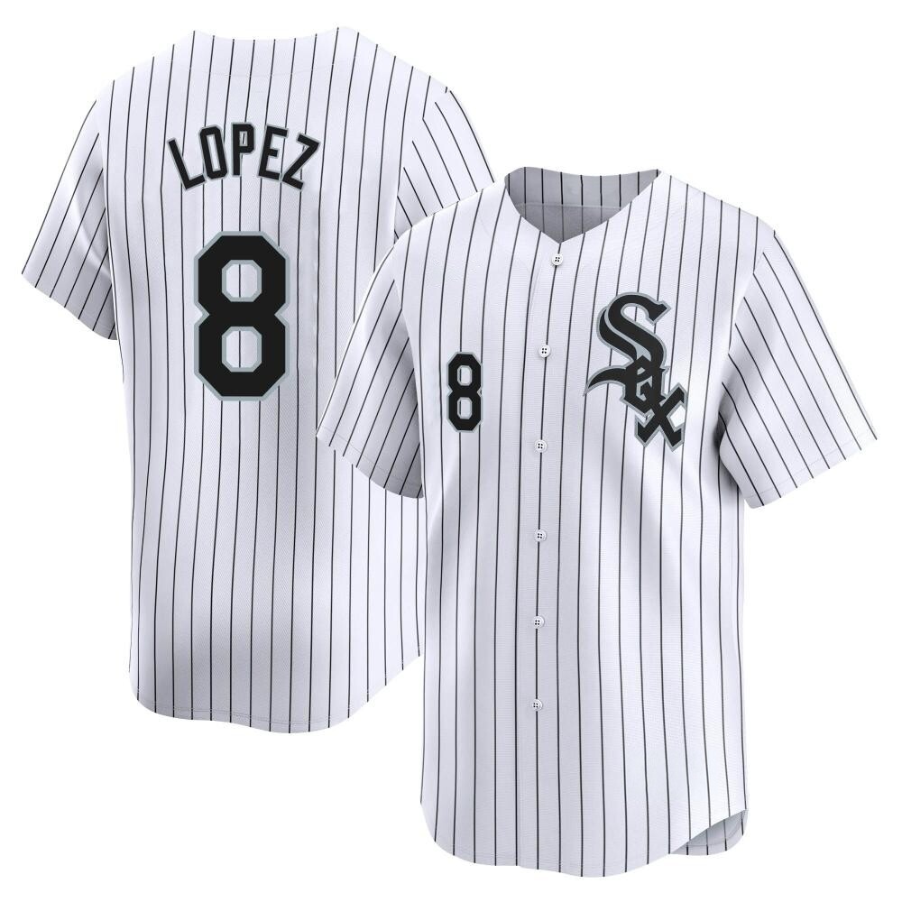 Limited Nicky Lopez Men's Chicago White Sox White Home Jersey Limited Nicky Lopez Men's Chicago White Sox White Home Jersey