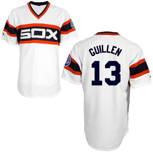 Authentic Ozzie Guillen Men's Chicago White Sox White Throwback Jersey