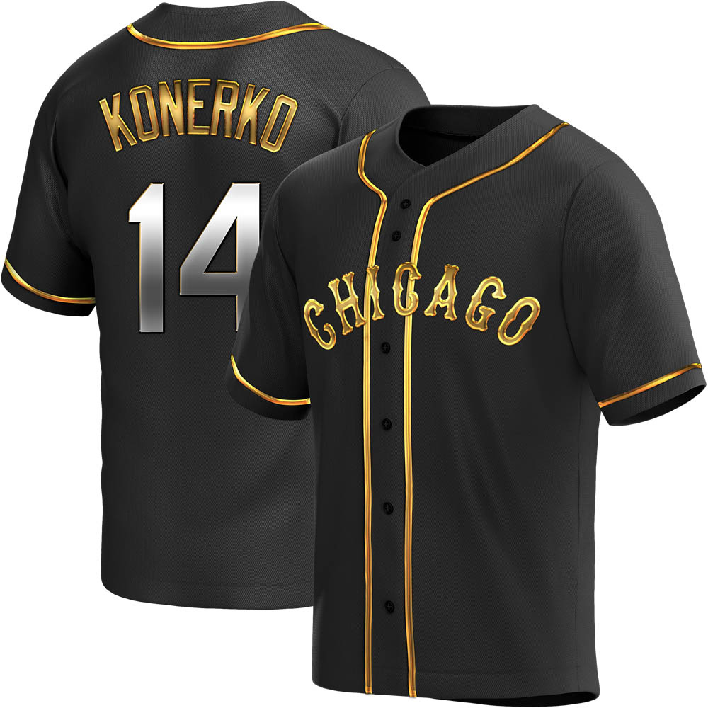 Replica Paul Konerko Men's Chicago White Sox Black Golden Alternate Jersey Replica Paul Konerko Men's Chicago White Sox Black Golden Alternate Jersey