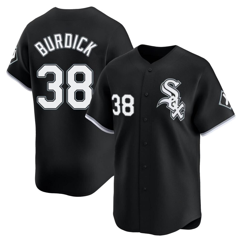 Limited Peyton Burdick Men's Chicago White Sox Black Alternate Jersey Limited Peyton Burdick Men's Chicago White Sox Black Alternate Jersey