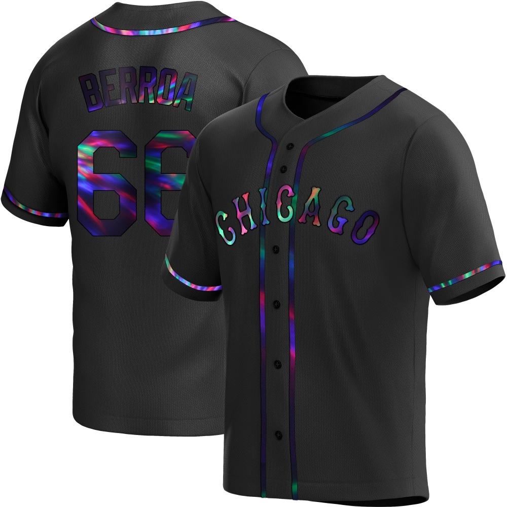 Replica Prelander Berroa Men's Chicago White Sox Black Holographic Alternate Jersey Replica Prelander Berroa Men's Chicago White Sox Black Holographic Alternate Jersey