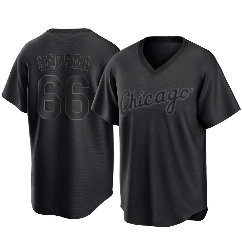 Replica Prelander Berroa Men's Chicago White Sox Black Pitch Fashion Jersey Replica Prelander Berroa Men's Chicago White Sox Black Pitch Fashion Jersey