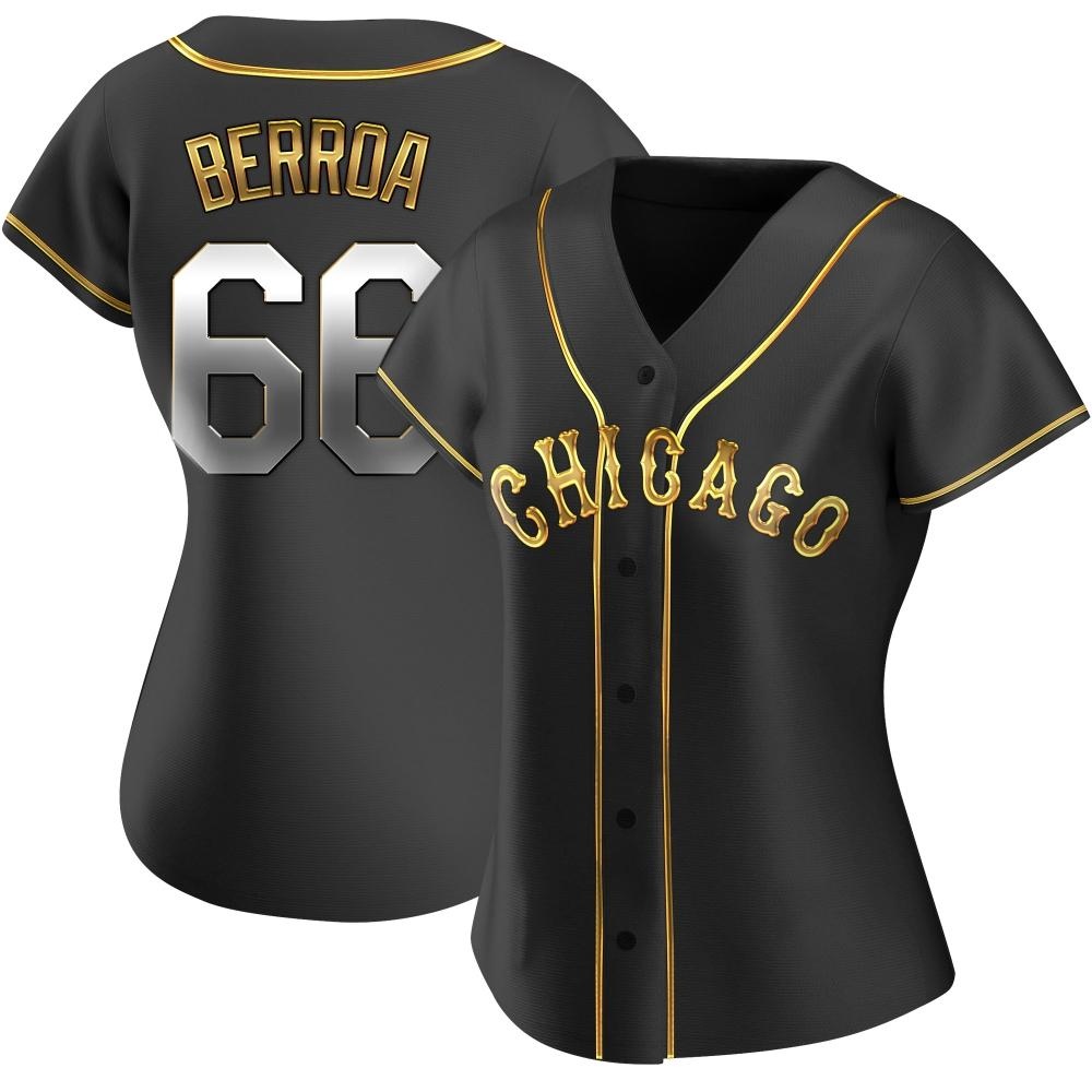 Replica Prelander Berroa Women's Chicago White Sox Black Golden Alternate Jersey Replica Prelander Berroa Women's Chicago White Sox Black Golden Alternate Jersey