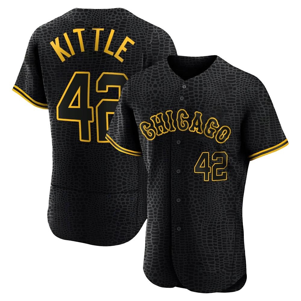 Authentic Ron Kittle Men's Chicago White Sox Black Snake Skin City Jersey Authentic Ron Kittle Men's Chicago White Sox Black Snake Skin City Jersey