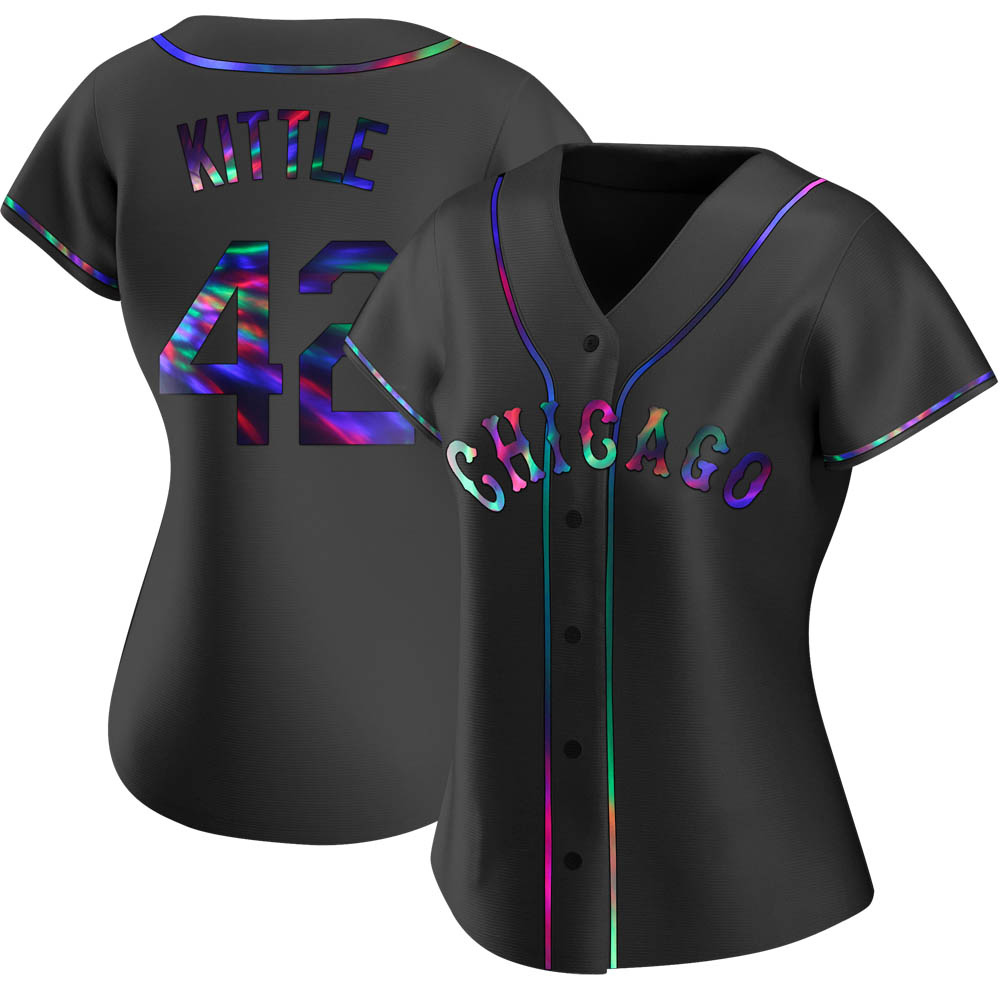 Replica Ron Kittle Women's Chicago White Sox Black Holographic Alternate Jersey Replica Ron Kittle Women's Chicago White Sox Black Holographic Alternate Jersey
