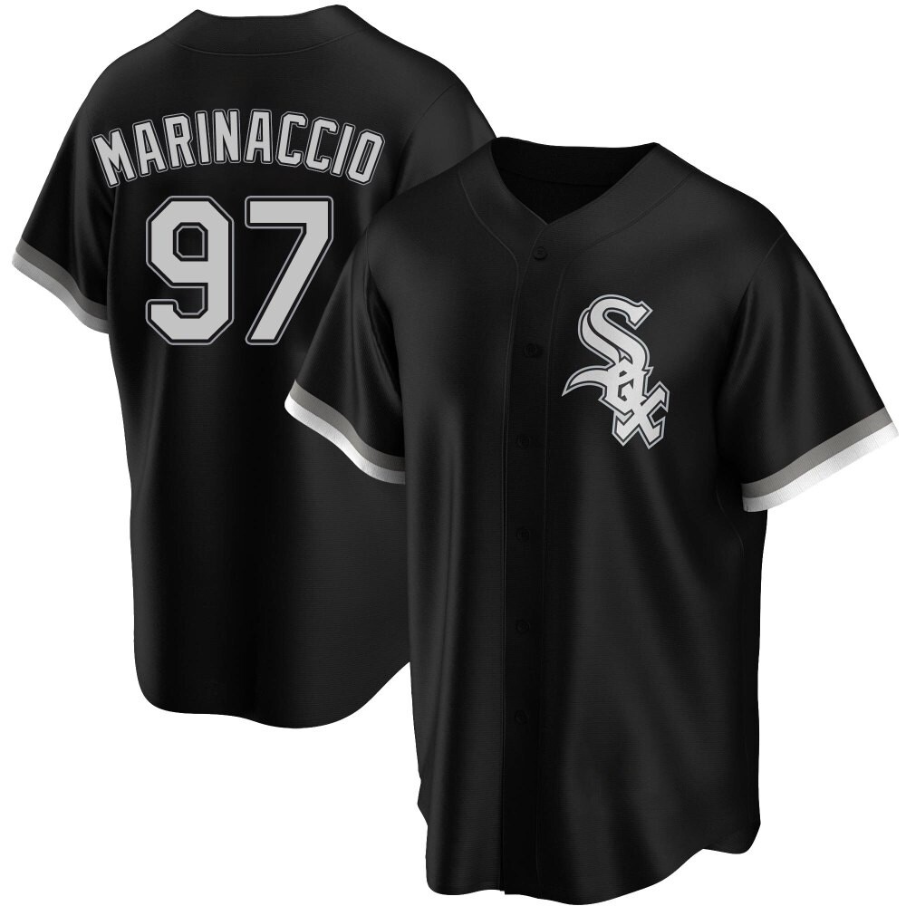 Replica Ron Marinaccio Men's Chicago White Sox Black Alternate Jersey Replica Ron Marinaccio Men's Chicago White Sox Black Alternate Jersey