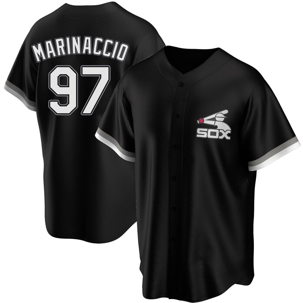 Replica Ron Marinaccio Men's Chicago White Sox Black Spring Training Jersey Replica Ron Marinaccio Men's Chicago White Sox Black Spring Training Jersey