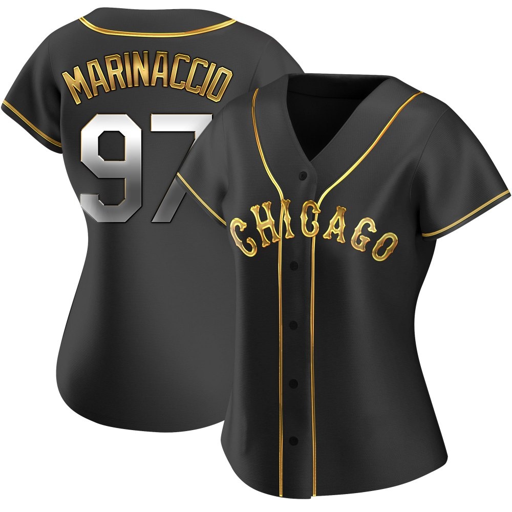 Replica Ron Marinaccio Women's Chicago White Sox Black Golden Alternate Jersey Replica Ron Marinaccio Women's Chicago White Sox Black Golden Alternate Jersey