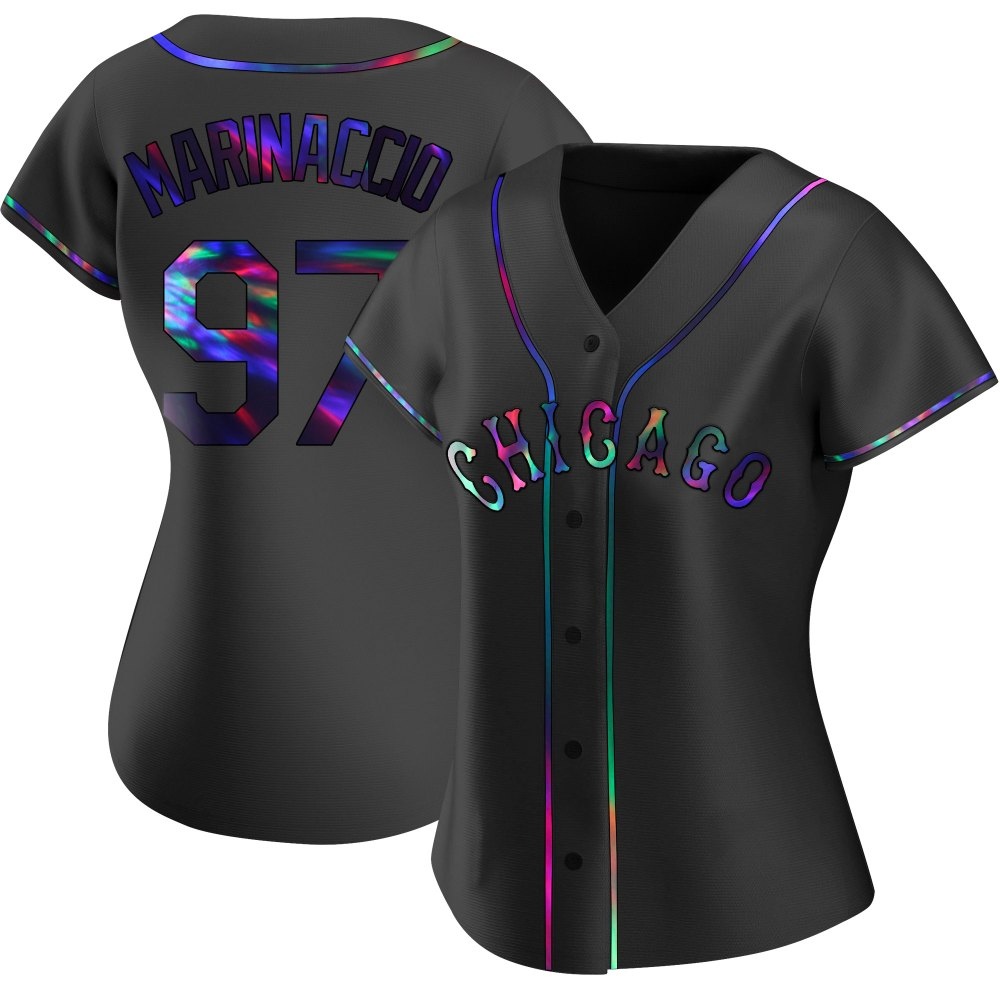 Replica Ron Marinaccio Women's Chicago White Sox Black Holographic Alternate Jersey Replica Ron Marinaccio Women's Chicago White Sox Black Holographic Alternate Jersey