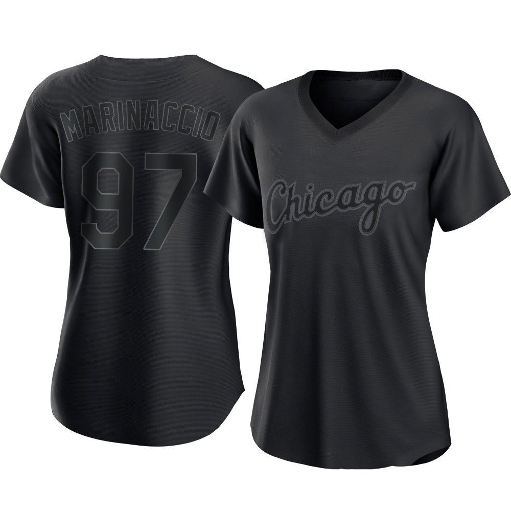 Replica Ron Marinaccio Women's Chicago White Sox Black Pitch Fashion Jersey Replica Ron Marinaccio Women's Chicago White Sox Black Pitch Fashion Jersey