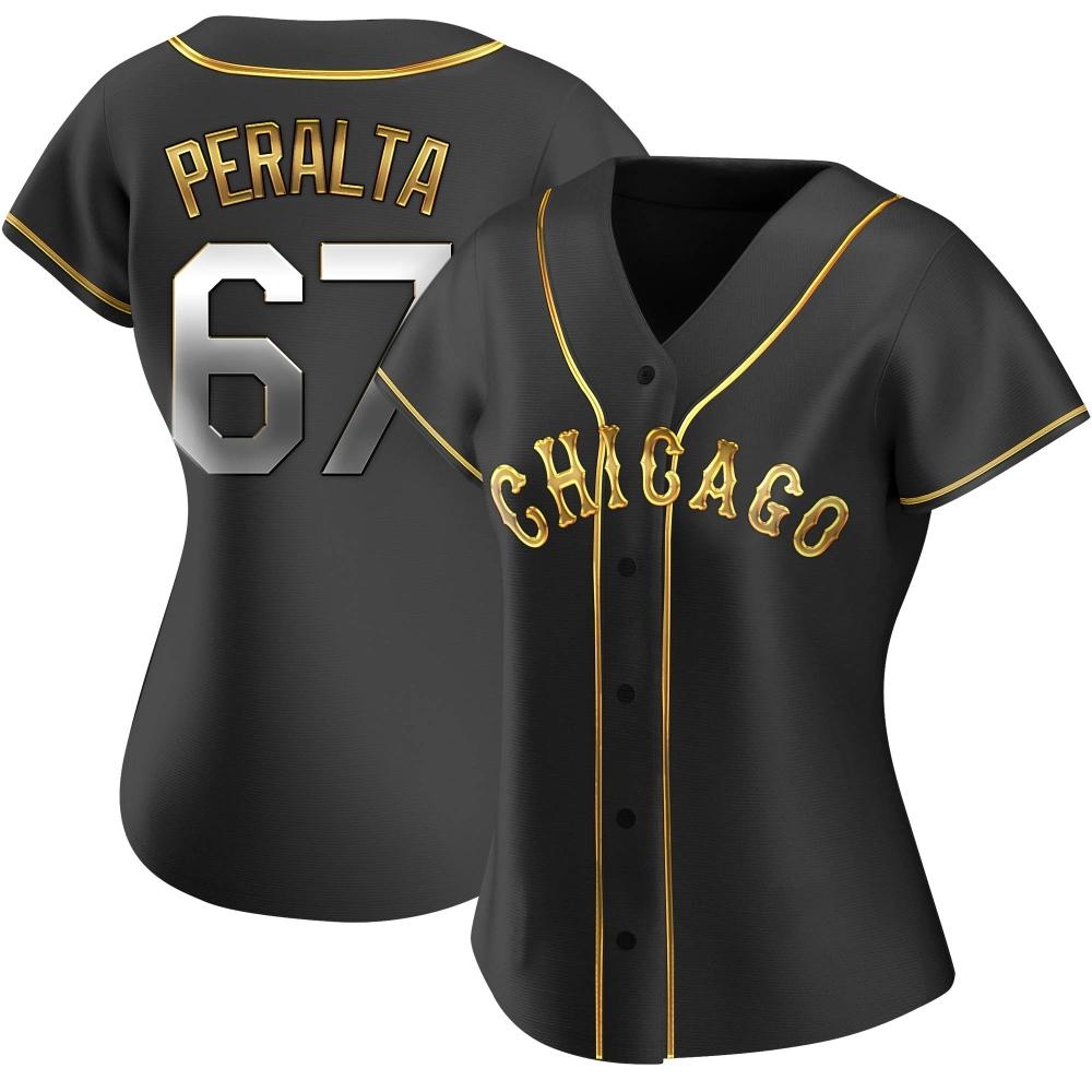 Replica Sammy Peralta Women's Chicago White Sox Black Golden Alternate Jersey Replica Sammy Peralta Women's Chicago White Sox Black Golden Alternate Jersey