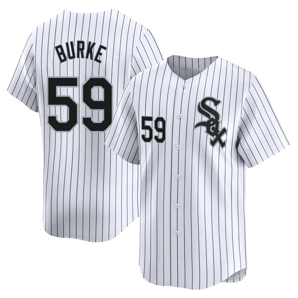 Limited Sean Burke Men's Chicago White Sox White Home Jersey Limited Sean Burke Men's Chicago White Sox White Home Jersey