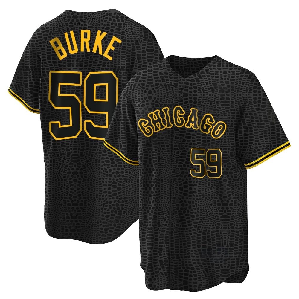 Replica Sean Burke Men's Chicago White Sox Black Snake Skin City Jersey Replica Sean Burke Men's Chicago White Sox Black Snake Skin City Jersey