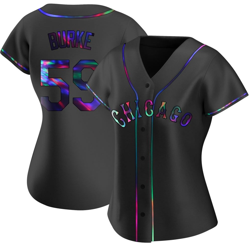 Replica Sean Burke Women's Chicago White Sox Black Holographic Alternate Jersey Replica Sean Burke Women's Chicago White Sox Black Holographic Alternate Jersey