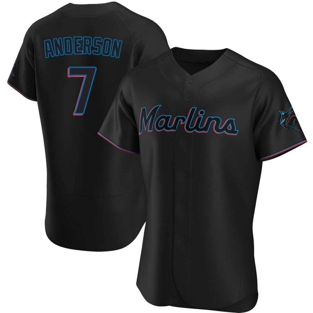 Authentic Tim Anderson Men's Miami Marlins Black Alternate Jersey Authentic Tim Anderson Men's Miami Marlins Black Alternate Jersey