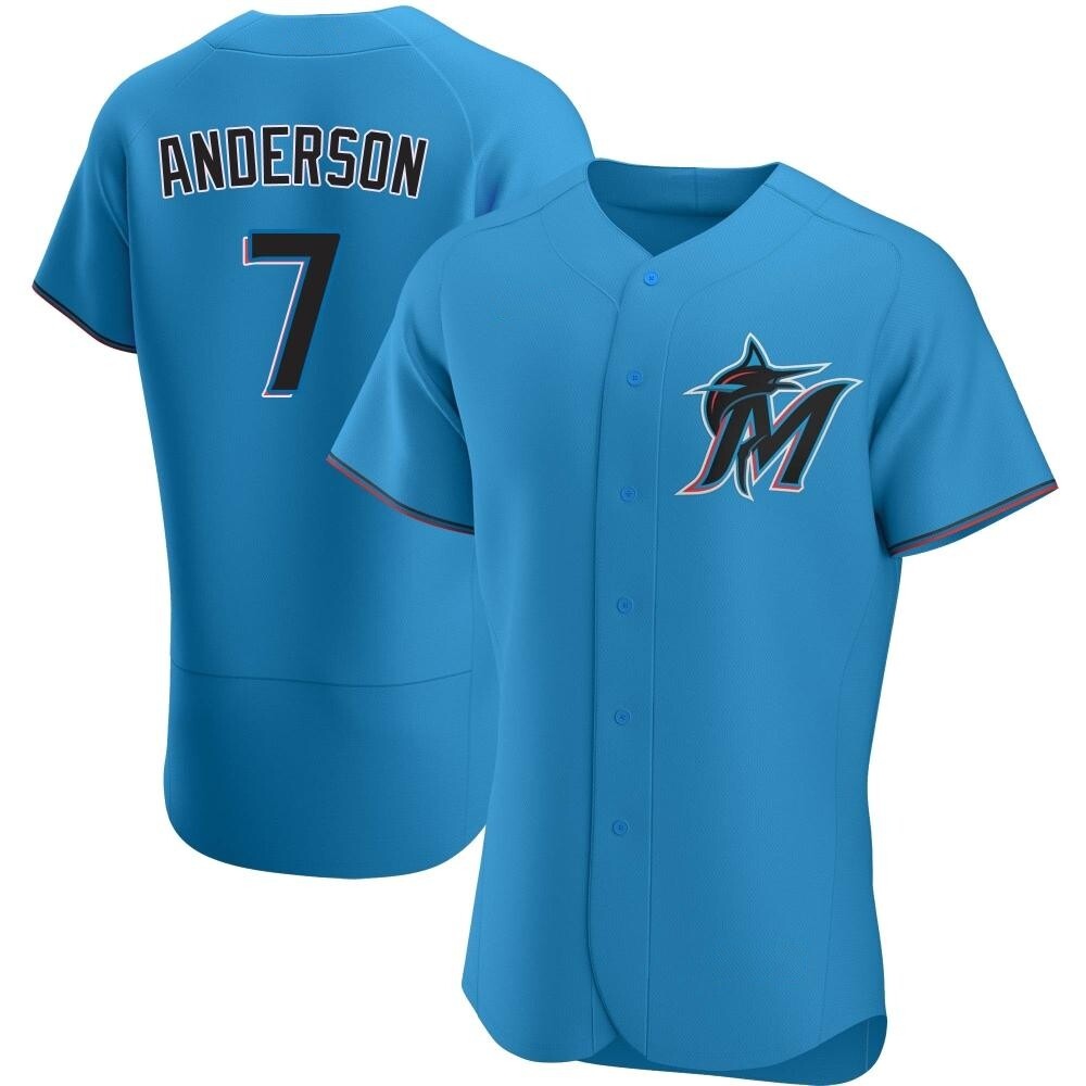 Authentic Tim Anderson Men's Miami Marlins Blue Alternate Jersey Authentic Tim Anderson Men's Miami Marlins Blue Alternate Jersey