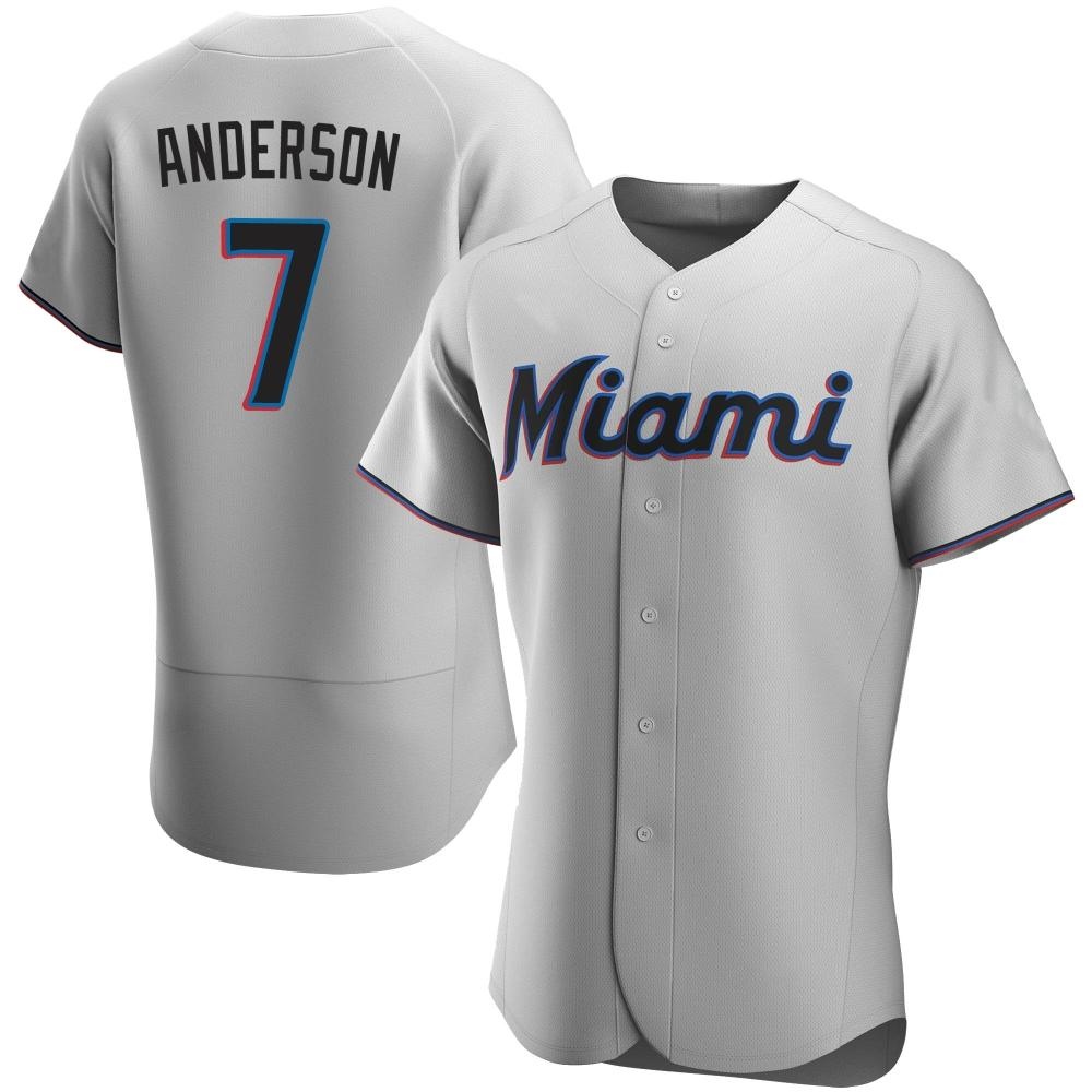 Authentic Tim Anderson Men's Miami Marlins Gray Road Jersey Authentic Tim Anderson Men's Miami Marlins Gray Road Jersey