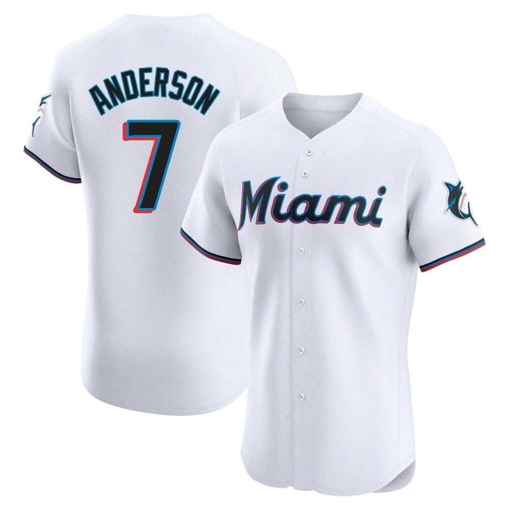 Elite Tim Anderson Men's Miami Marlins White Home Jersey Elite Tim Anderson Men's Miami Marlins White Home Jersey