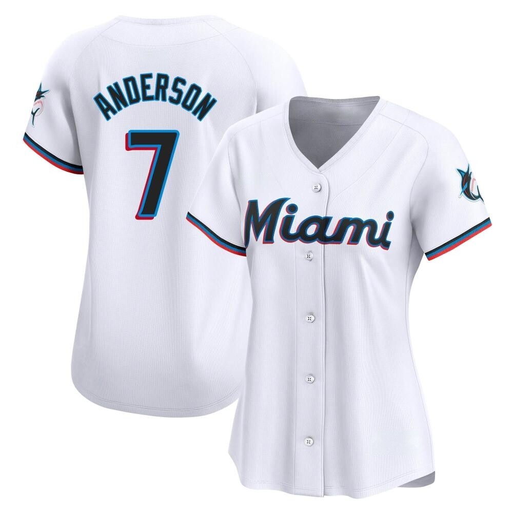 Limited Tim Anderson Women's Miami Marlins White Home Jersey Limited Tim Anderson Women's Miami Marlins White Home Jersey
