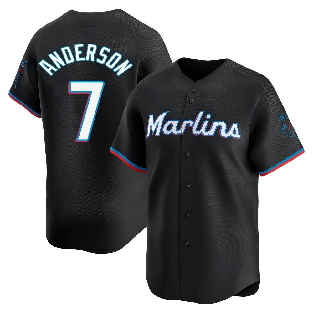 Limited Tim Anderson Youth Miami Marlins Black Alternate Jersey Limited Tim Anderson Youth Miami Marlins Black Alternate Jersey