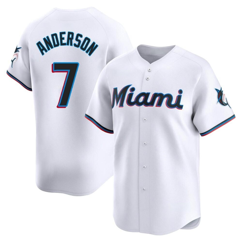 Limited Tim Anderson Youth Miami Marlins White Home Jersey Limited Tim Anderson Youth Miami Marlins White Home Jersey