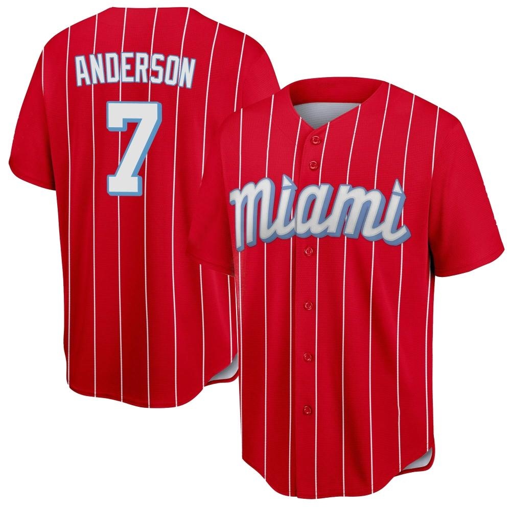 Replica Tim Anderson Youth Miami Marlins Red 2021 City Connect Jersey Replica Tim Anderson Youth Miami Marlins Red 2021 City Connect Jersey