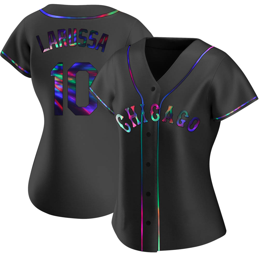 Replica Tony Larussa Women's Chicago White Sox Black Holographic Alternate Jersey Replica Tony Larussa Women's Chicago White Sox Black Holographic Alternate Jersey